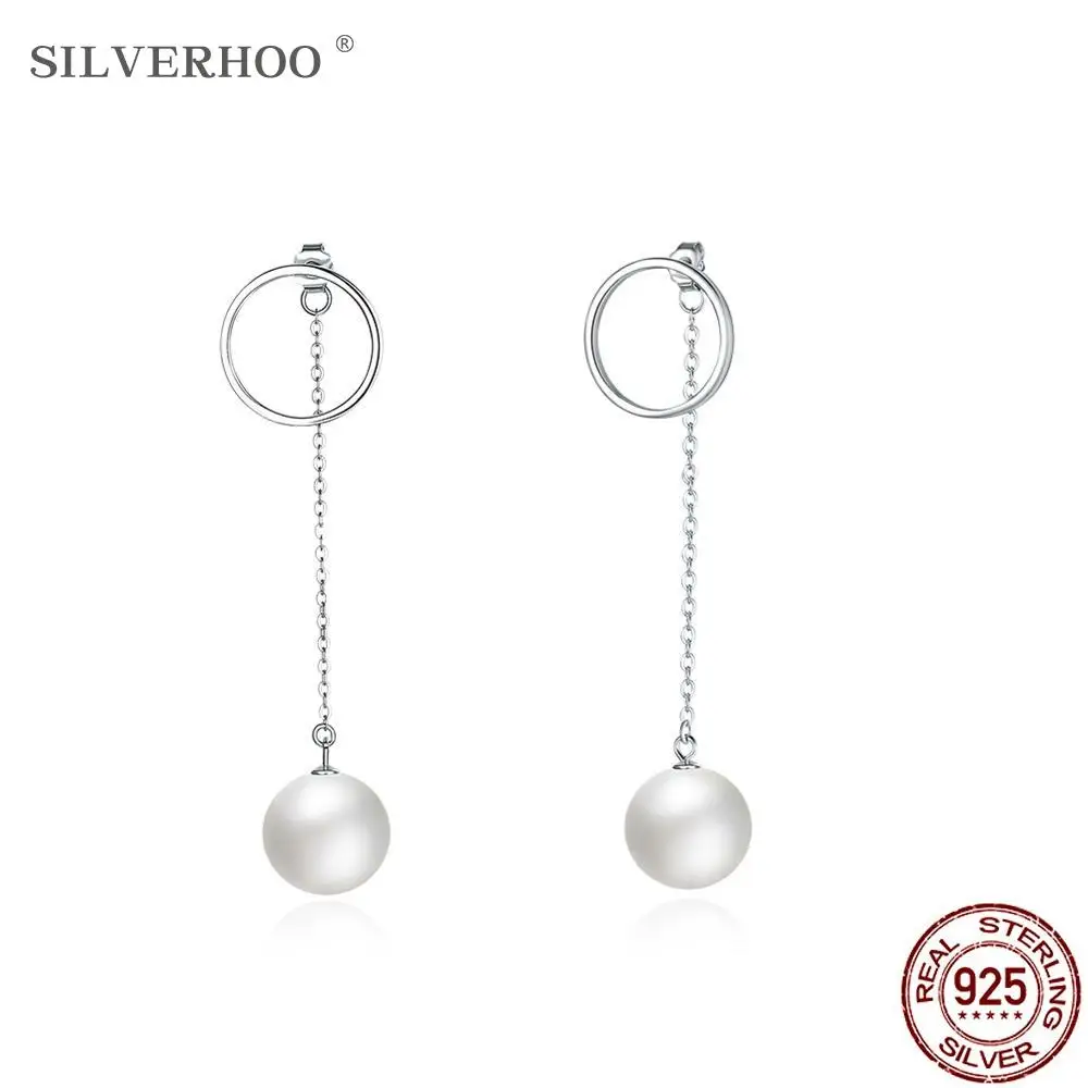 SILVERHOO 925 Sterling Silve Earrings Romantic Imitation Round Pearl Drop Earrings Anniversary Simple Fine Jewelry New Arrival
SILVERHOO 925 Sterling Silve Earrings Romantic Imitation Round Pearl Drop Earrings Anniversary Simple Fine Jewelry New Arrival