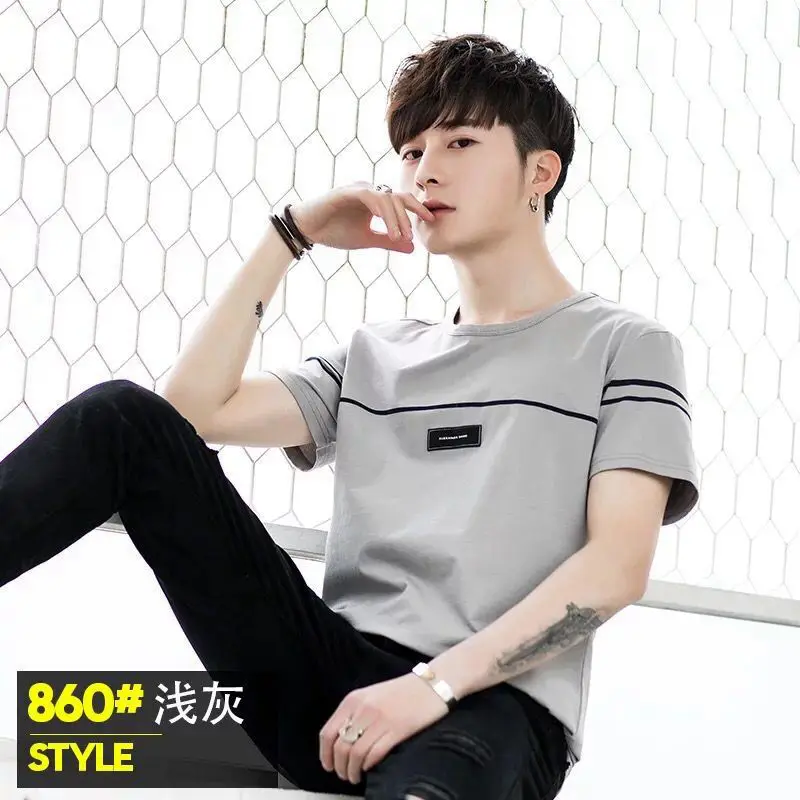 Новинка 2021, мужские футболки с коротким рукавом. Молодежный тренд. Свободная Мужская одежда с рукавом до локтя для студентов в Корейском сти... 
Новинка 2021, мужские футболки с коротким рукавом. Молодежный тренд. Свободная Мужская одежда с рукавом до локтя для студентов в Корейском сти...