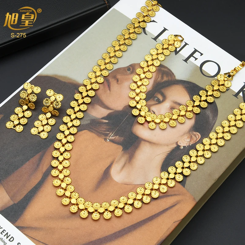 XUHUANG Luxury Dubai Jewelry Set For Women Necklace And Earrings Bracelet Nigerian Bridal Wedding Artificial Jewellery African
XUHUANG Luxury Dubai Jewelry Set For Women Necklace And Earrings Bracelet Nigerian Bridal Wedding Artificial Jewellery African