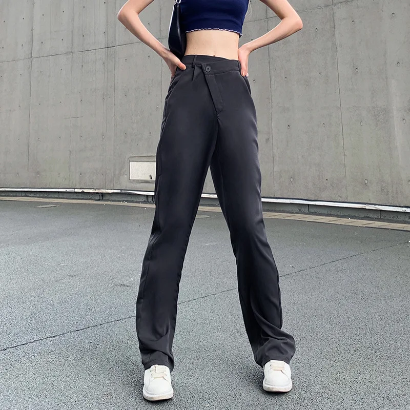 Niche Design Women Black Trousers Buttons Draped Misplaced Pantalon High Waist Casual Suit Straight Wide Leg Joggers Trousers
Niche Design Women Black Trousers Buttons Draped Misplaced Pantalon High Waist Casual Suit Straight Wide Leg Joggers Trousers