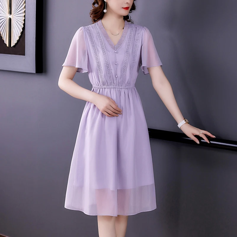 COIGARSAM 3XL Plus Size Casual Chiffon Women dress New Summer V-Neck Dresses 6858
COIGARSAM 3XL Plus Size Casual Chiffon Women dress New Summer V-Neck Dresses 6858