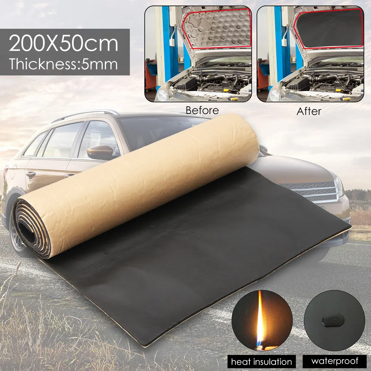 1Roll 200x50cm Car Sound Proofing Deadening Car Truck Anti-noise Sound Insulation Cotton Heat Closed Cell Foam Auto Sound Deaden
1Roll 200x50cm Car Sound Proofing Deadening Car Truck Anti-noise Sound Insulation Cotton Heat Closed Cell Foam Auto Sound Deaden