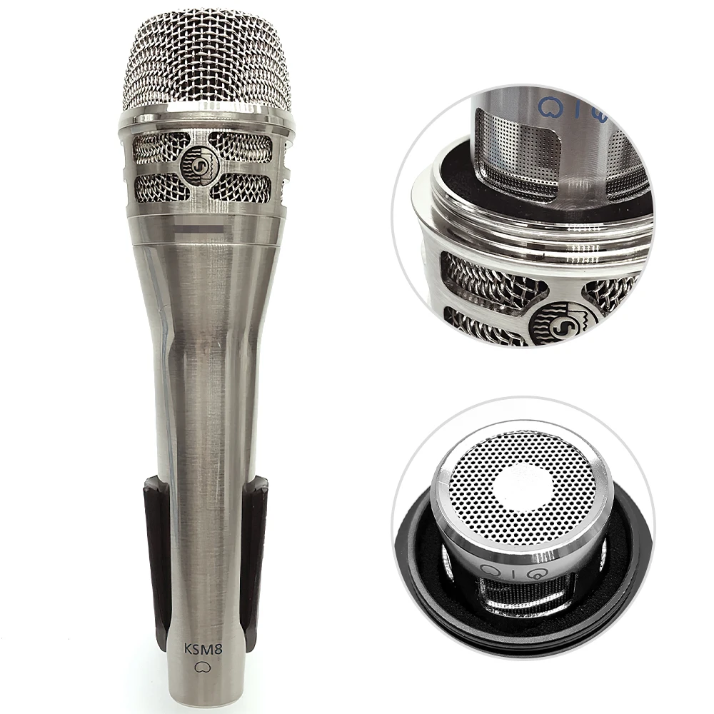 

Профессиональный динамический ручной микрофон для SHURE KSM8, проводной микрофон для караоке с зажимом, высококачественный стерео Студийный ми...