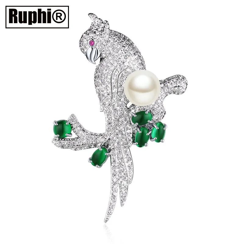 Korean Zircons Design Fashion Pearl Parrot Bird Animal Pin Brooch for Female hot selling suit ornament accessories
Korean Zircons Design Fashion Pearl Parrot Bird Animal Pin Brooch for Female hot selling suit ornament accessories
