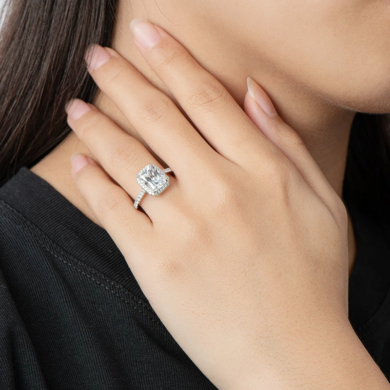 Knobspin Pure 925 Sterling Silver Charms 2.5 Carats 5A Radion Cutting Rectangle Rings For Women Wedding Party Fine Jewelry
Knobspin Pure 925 Sterling Silver Charms 2.5 Carats 5A Radion Cutting Rectangle Rings For Women Wedding Party Fine Jewelry