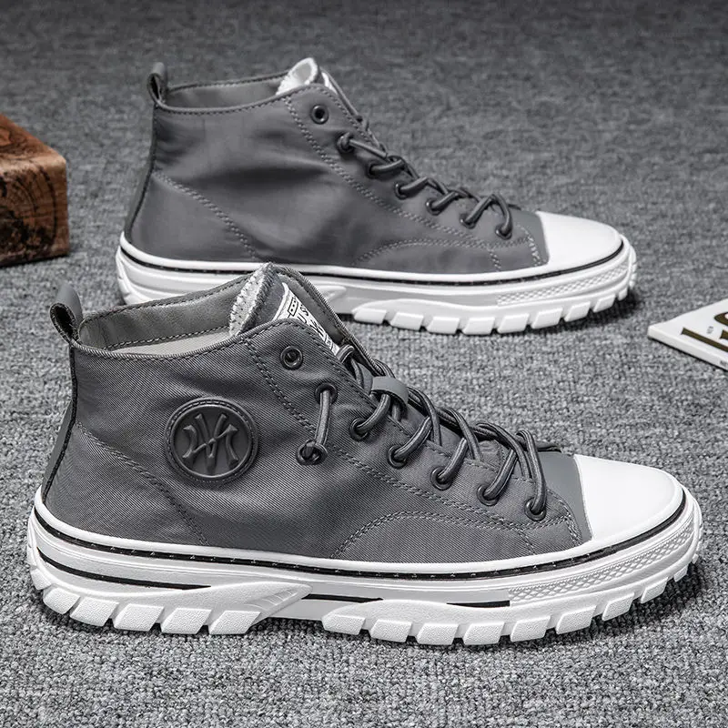 Men's Canvas Shoes Male High Top Casual British Style Gray Skateboarding Vulcanized Shoes Comfort Sneakers 2021
Men's Canvas Shoes Male High Top Casual British Style Gray Skateboarding Vulcanized Shoes Comfort Sneakers 2021