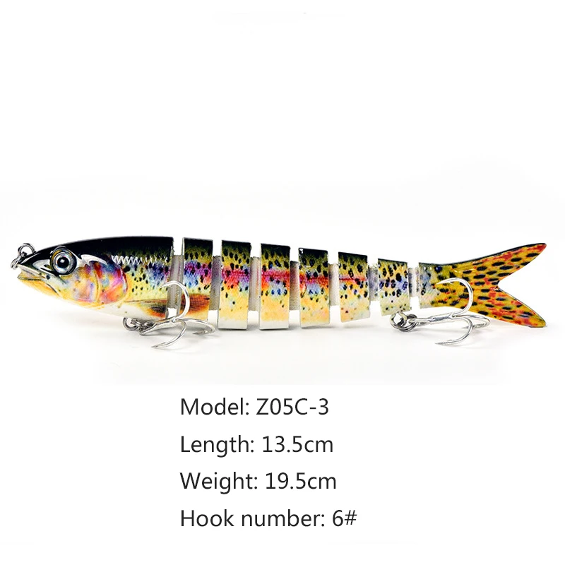 1pc 13.5cm sinker and vibration bait combined with Crankbait Swimbait 8-segment hard artificial bait for fishing bait
1pc 13.5cm sinker and vibration bait combined with Crankbait Swimbait 8-segment hard artificial bait for fishing bait