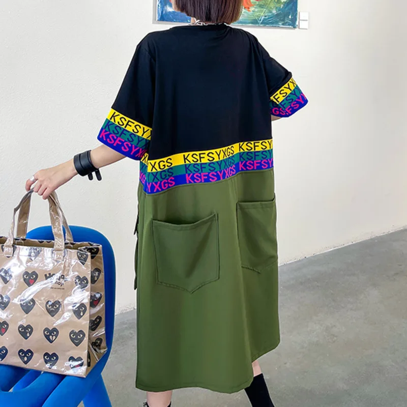 XUXI Short-sleeved Color Matching Big Pocket Dress, New Slim Long Skirt Women Over The Knee Fashion Dresses Summer 2021 E756
XUXI Short-sleeved Color Matching Big Pocket Dress, New Slim Long Skirt Women Over The Knee Fashion Dresses Summer 2021 E756