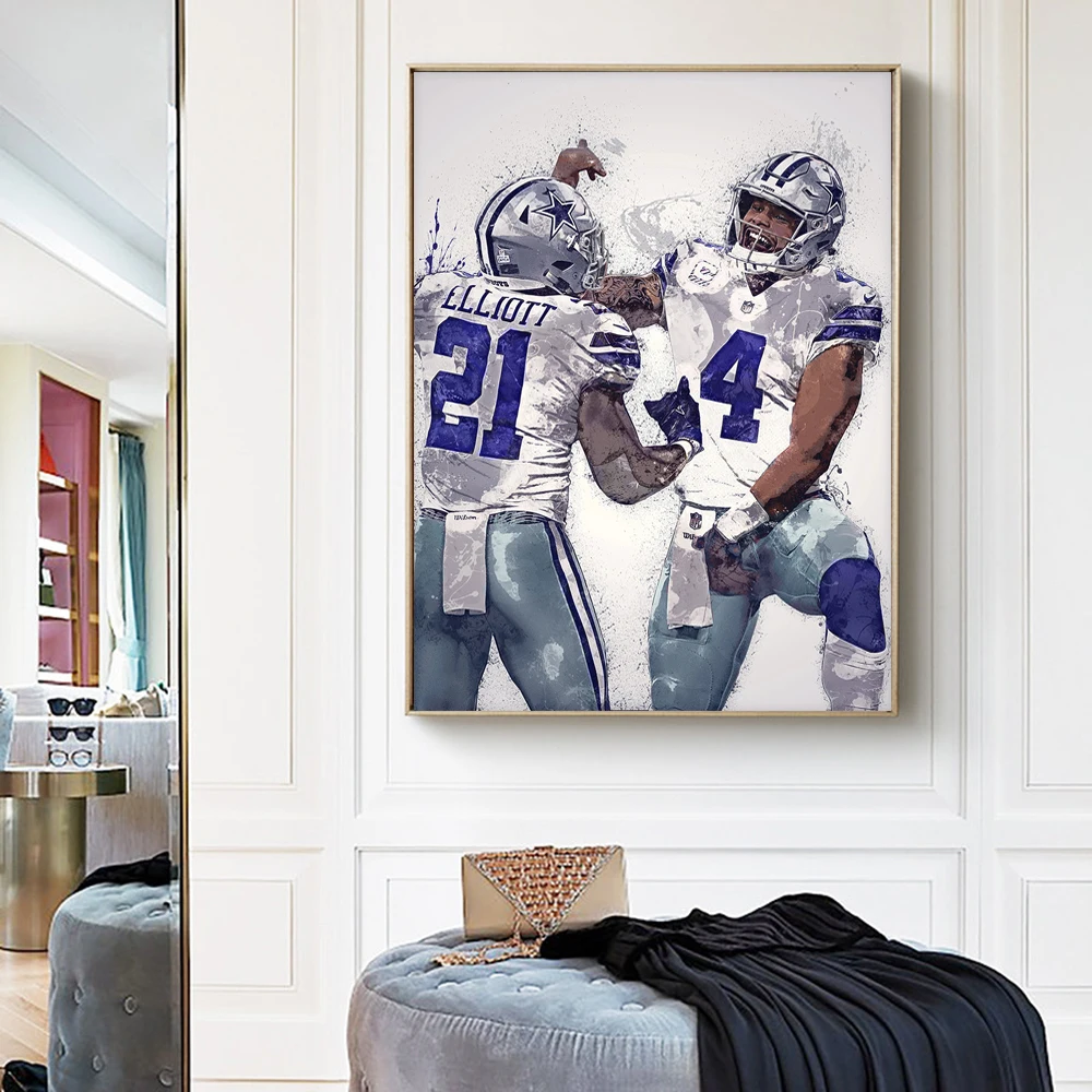 Famous Football Player Prescott and Elliott Poster Wall Art Canvas Print on the Wall Decor Painting for Living Room Home Decor
Famous Football Player Prescott and Elliott Poster Wall Art Canvas Print on the Wall Decor Painting for Living Room Home Decor