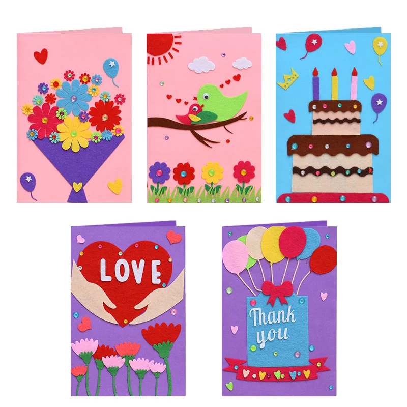 DIY Handmade Greeting Cards Children Handmade Non-woven Material Craft Toys Kids Creative 3D Puzzle Toy Educational Toys
DIY Handmade Greeting Cards Children Handmade Non-woven Material Craft Toys Kids Creative 3D Puzzle Toy Educational Toys
