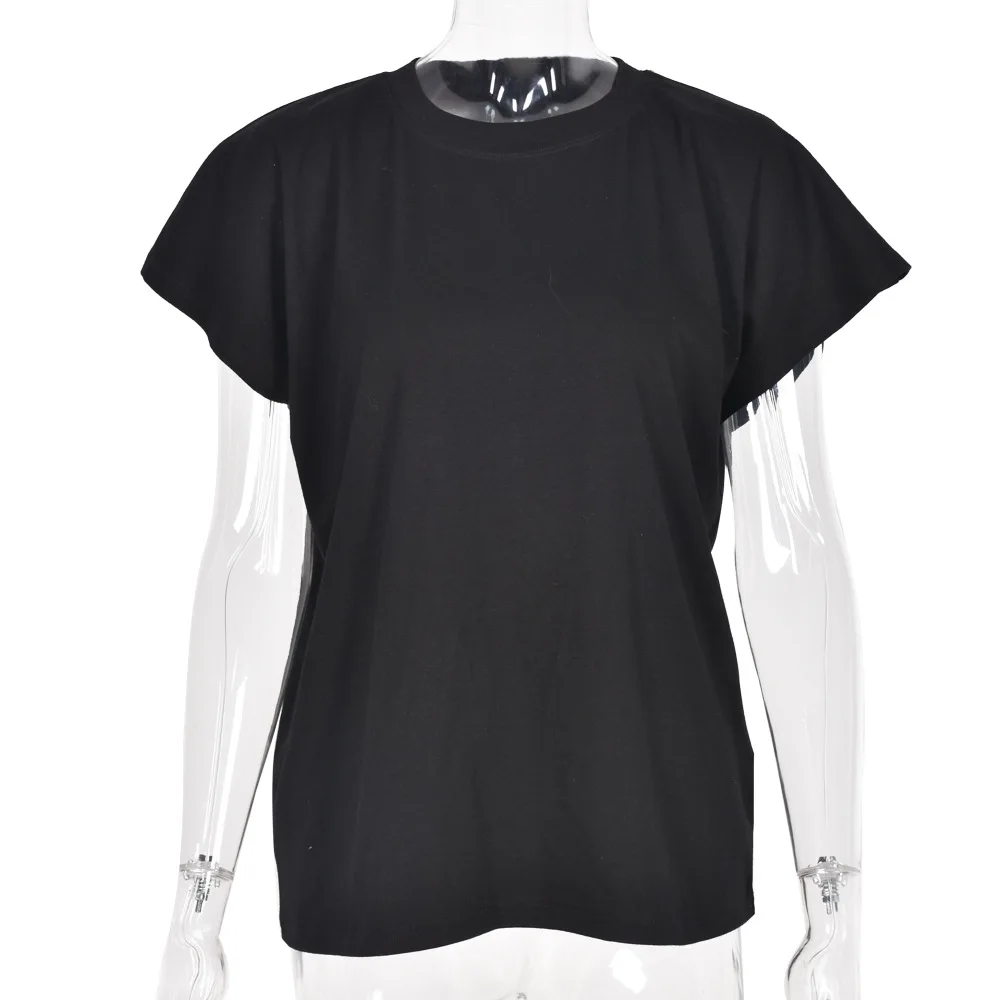 2021 summer loose round neck solid color flared sleeve top not fat fashion casual women's T-shirt
2021 summer loose round neck solid color flared sleeve top not fat fashion casual women's T-shirt