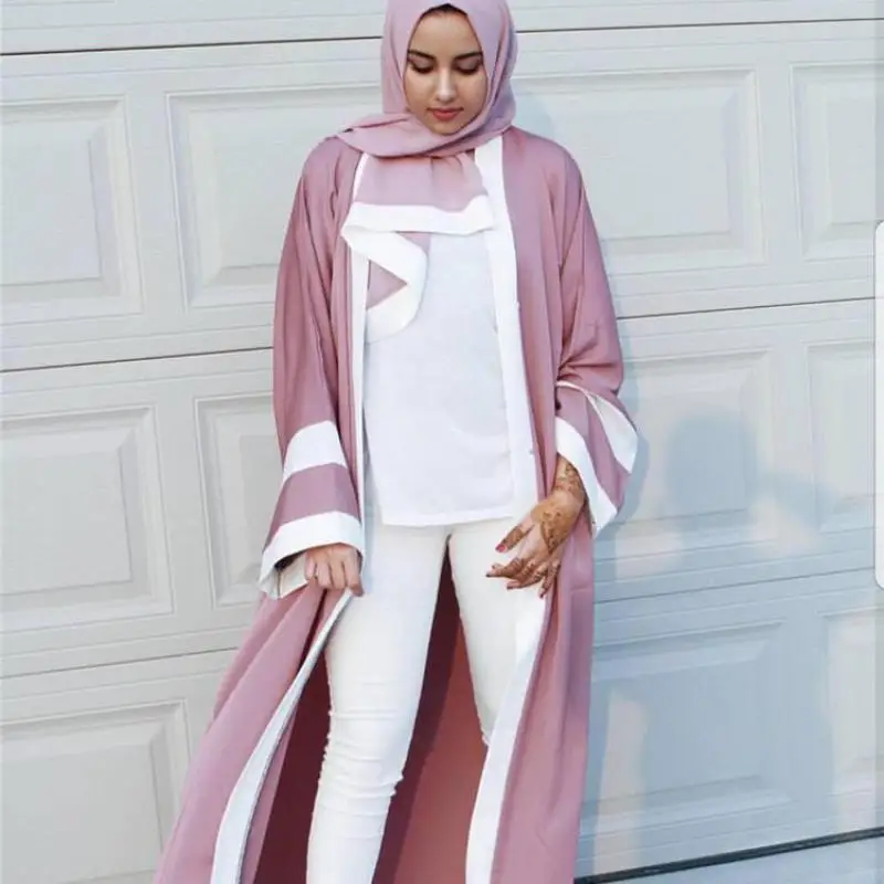 Four-color Stitching Muslim Women's Robe With Turban And Belt Middle Eastern Solid Color Cardigan Robe Temperament Outer Robe
Four-color Stitching Muslim Women's Robe With Turban And Belt Middle Eastern Solid Color Cardigan Robe Temperament Outer Robe