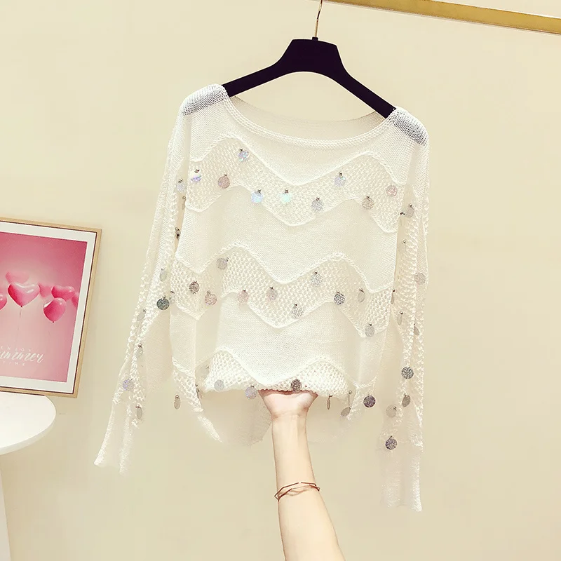 2021 autumn new Korean lazy heavy industry Sequin round neck long sleeve thin sweater women's casual thin sweater
2021 autumn new Korean lazy heavy industry Sequin round neck long sleeve thin sweater women's casual thin sweater