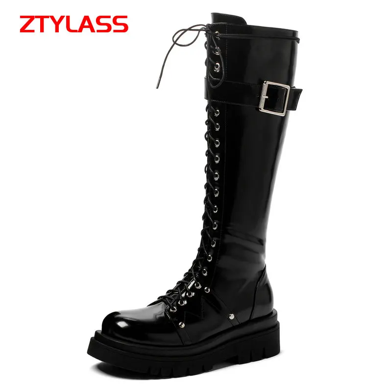 Black White Knee High Boots Women Shoes Flat Heel Knee High Boots Platform Zipper Motorcycle Boots Winter Shoes Ladies
Black White Knee High Boots Women Shoes Flat Heel Knee High Boots Platform Zipper Motorcycle Boots Winter Shoes Ladies