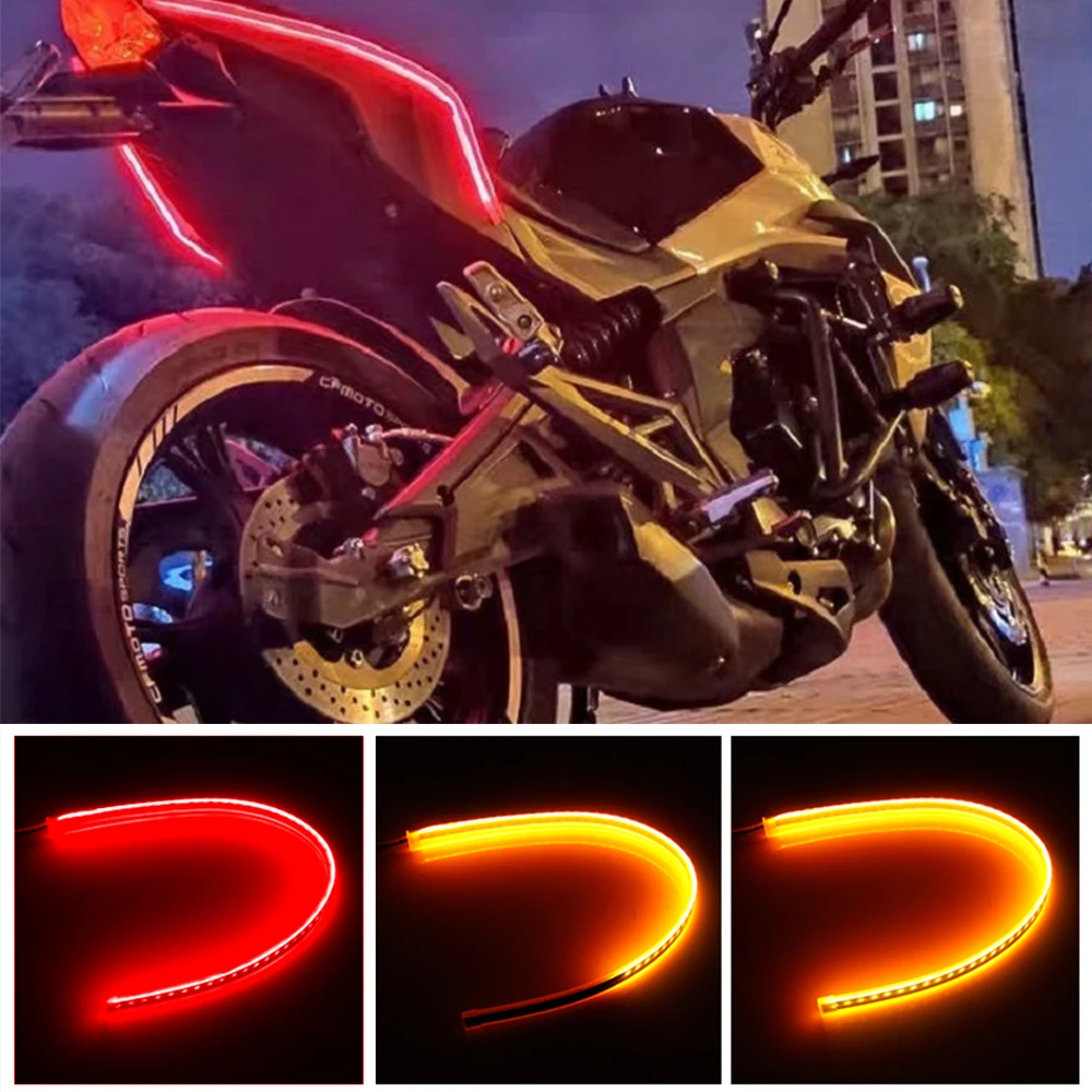 2pcs Led Lights For Motorcycle Decorative Flexible Strip Lamp Turn Signal Light Flowing Tail Lights Daytime Running Lamp 12V
2pcs Led Lights For Motorcycle Decorative Flexible Strip Lamp Turn Signal Light Flowing Tail Lights Daytime Running Lamp 12V