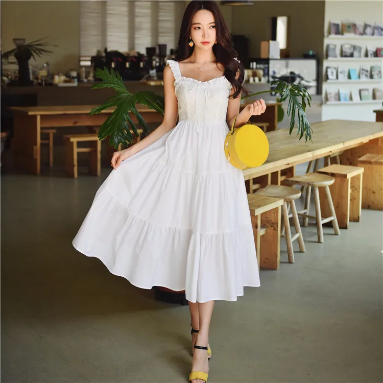 Fit and Flare Ruffle Dresses Female Sweet Beach Long Dress Women Embroidery Solid Square Neck Holiday
Fit and Flare Ruffle Dresses Female Sweet Beach Long Dress Women Embroidery Solid Square Neck Holiday