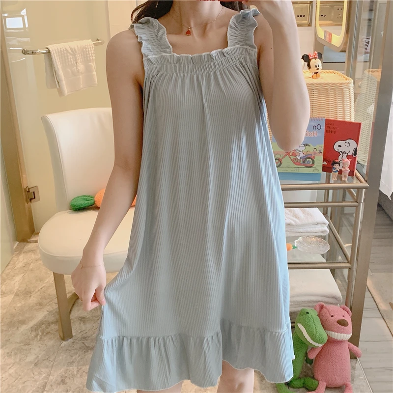 Nightgowns Women Solid Ruffles Leisure Sexy Simple Sweet Summer Breathable Soft Womens Sleepwear Homewear Nightgown Thin Ulzzang
Nightgowns Women Solid Ruffles Leisure Sexy Simple Sweet Summer Breathable Soft Womens Sleepwear Homewear Nightgown Thin Ulzzang