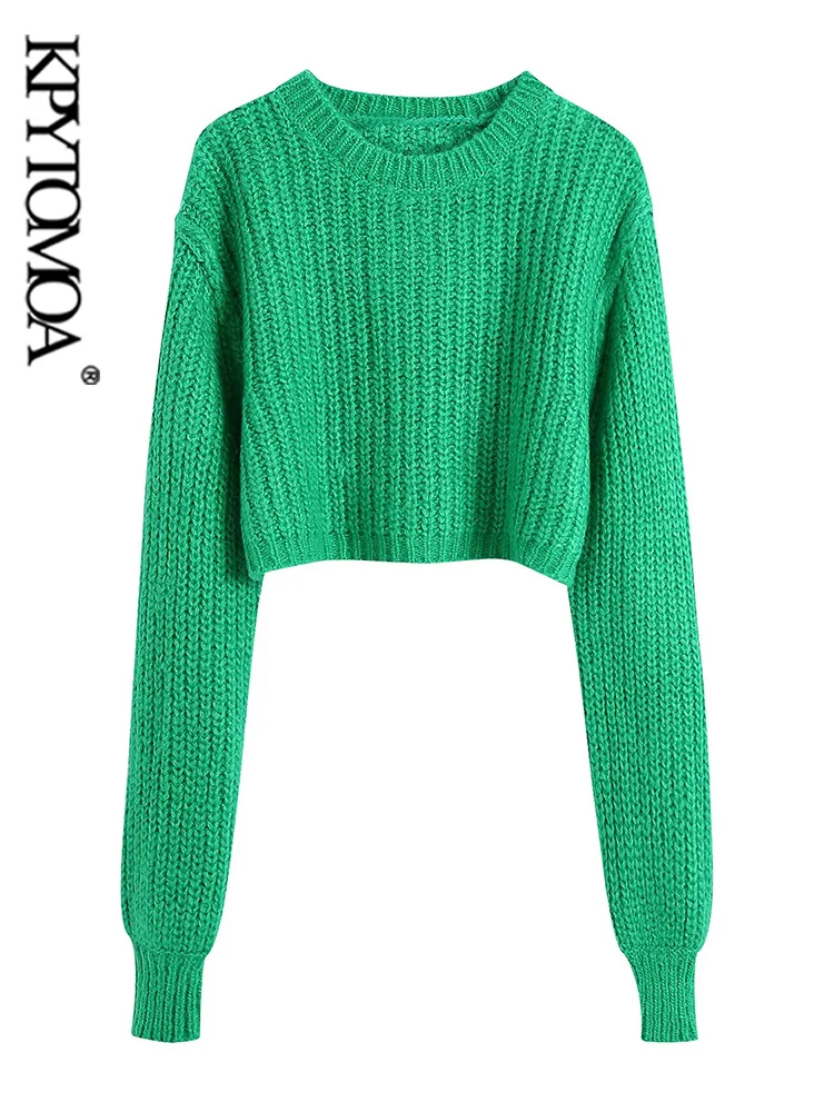 KPYTOMOA Women Fashion Soft Touch Green Knit Cropped Sweater Vintage O Neck Lantern Sleeve Female Pullovers Chic Tops
KPYTOMOA Women Fashion Soft Touch Green Knit Cropped Sweater Vintage O Neck Lantern Sleeve Female Pullovers Chic Tops