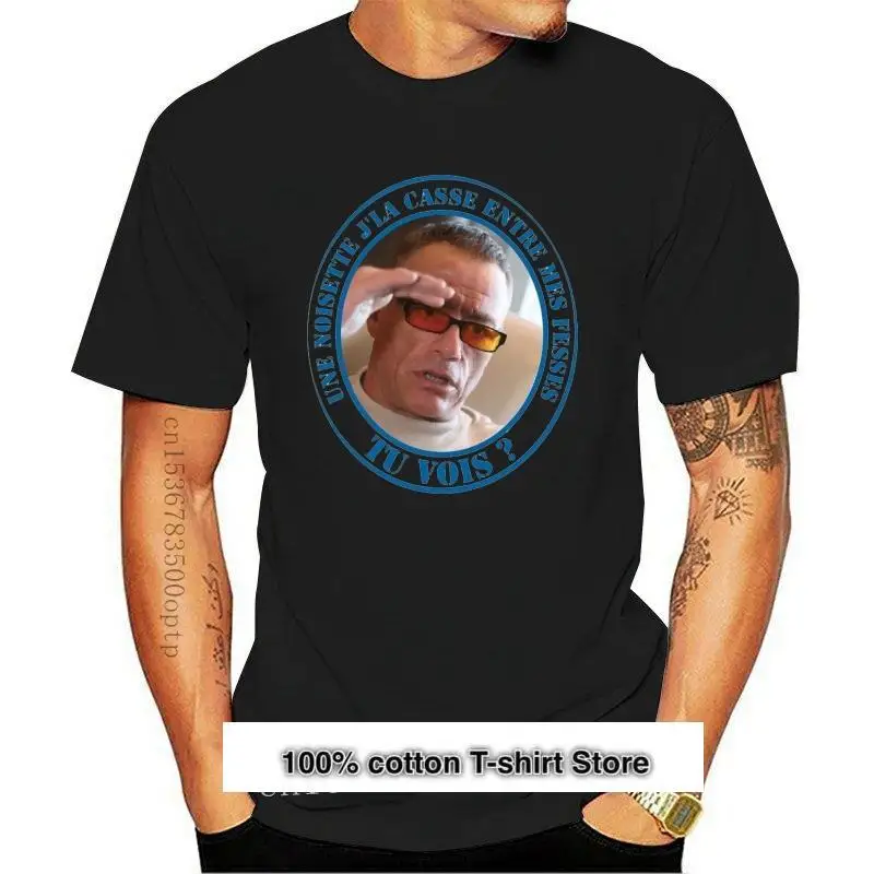 Camiseta de Jean para hombre y mujer, camiseta blanca con frase Claude Van Damme JCVD fesses noisette, nueva
Camiseta de Jean para hombre y mujer, camiseta blanca con frase Claude Van Damme JCVD fesses noisette, nueva