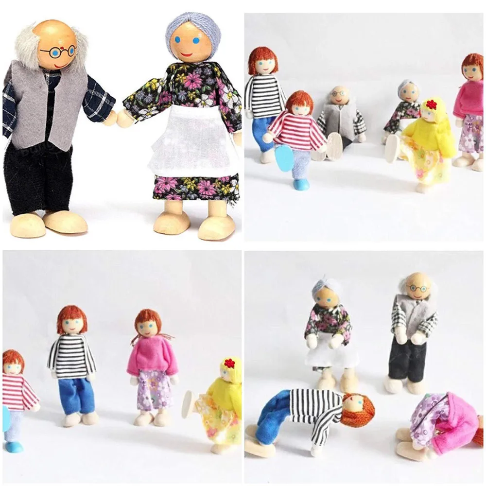 7pcs Wooden Dolls Pretend Play Set Dolls Family for Children Kids Figure mini house Gift
7pcs Wooden Dolls Pretend Play Set Dolls Family for Children Kids Figure mini house Gift