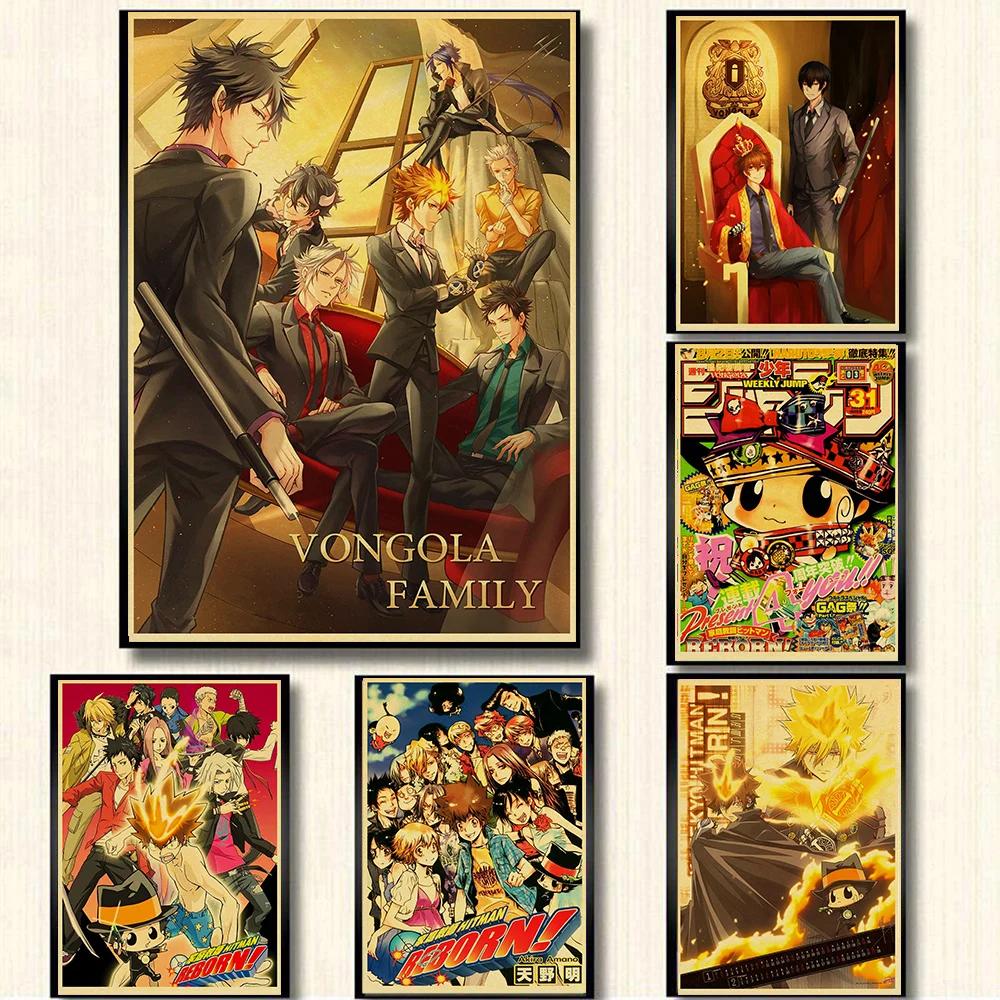 Классический японский аниме плакат HITMAN REBORN! Крафт-бумага, искусство, спальня, подарок для детей, коллекция игрушек, декоративная картина
Классический японский аниме плакат HITMAN REBORN! Крафт-бумага, искусство, спальня, подарок для детей, коллекция игрушек, декоративная картина