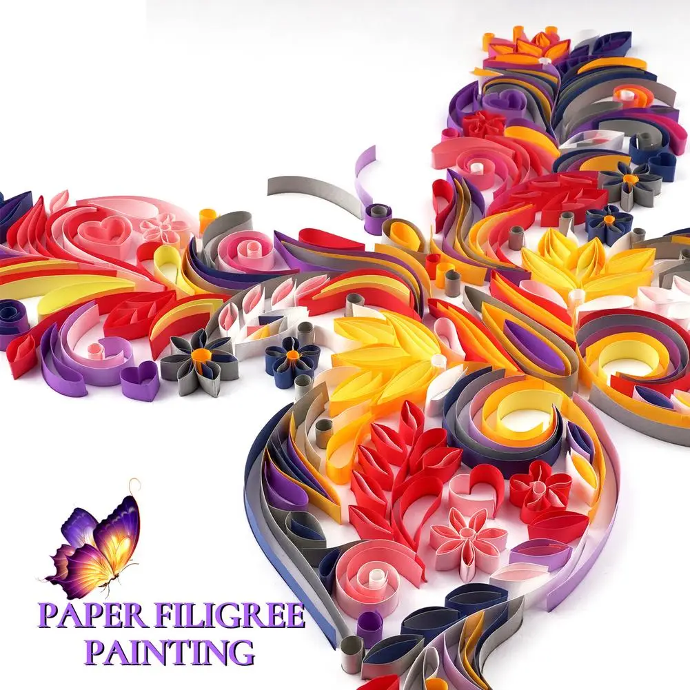 3D Butterfly DIY Paper Filigree Painting Kit Colored Origami Rolling Quilling Paper Painting Kit Wall Decor Paper Crafts Gifts
3D Butterfly DIY Paper Filigree Painting Kit Colored Origami Rolling Quilling Paper Painting Kit Wall Decor Paper Crafts Gifts