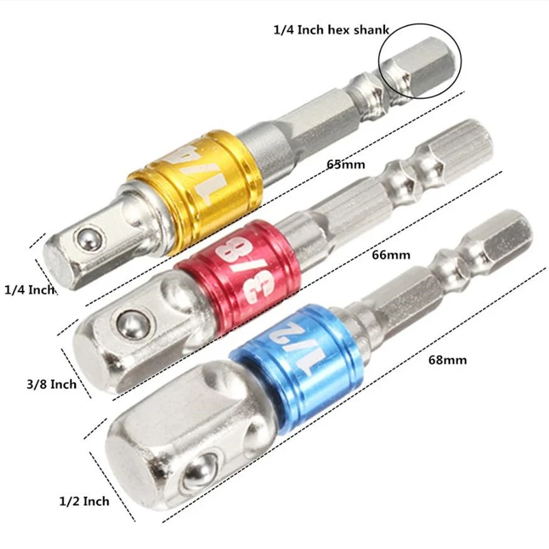 3Pcs Power Screwdriver Extension Bar Adapter 1/4 Inch Hexagon Shank Power Screwdriver Driver Socket Bit
3Pcs Power Screwdriver Extension Bar Adapter 1/4 Inch Hexagon Shank Power Screwdriver Driver Socket Bit