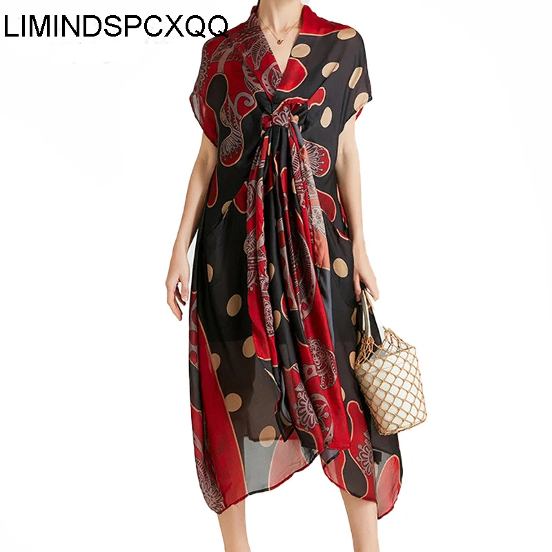 LIMINDSPCXQQ Women's Dot Printed Gauze Dress, Summer 2021fashion Irregular Dress, V-neck Short Sleeve Dress, Elegant And Loose
LIMINDSPCXQQ Women's Dot Printed Gauze Dress, Summer 2021fashion Irregular Dress, V-neck Short Sleeve Dress, Elegant And Loose
