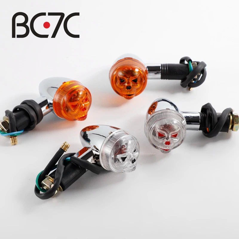 Universal Motorcycle Retro Skull Headlight Turn Light Indicator Lamp Amber For Harley-Davidson Prince Cars
Universal Motorcycle Retro Skull Headlight Turn Light Indicator Lamp Amber For Harley-Davidson Prince Cars