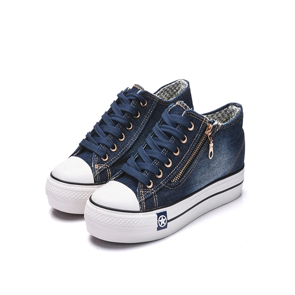 2021 Women Shoes Denim Side Zipper Casual Shoes Platform Sneakers Designer Jeans Shoes Vulcanize Thick Sole Height Increase
2021 Women Shoes Denim Side Zipper Casual Shoes Platform Sneakers Designer Jeans Shoes Vulcanize Thick Sole Height Increase