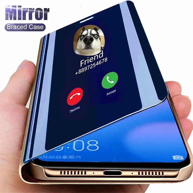 

Smart Mirror Flip Phone Case For Samsung Galaxy A12 A52 A72 A32 A50 A70 A51 A71 A31 A20E A11 A10E A10S A20S A21S A7 A8 A9 2018