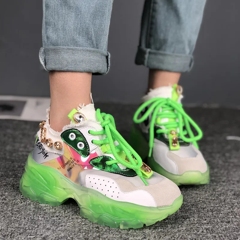 Mixed Colors Sneakers Womens 2021 Fashion Genuine Leather Platform lady Sneakers Luxury Rhinestone Shoes Soft Casual Women Flats
Mixed Colors Sneakers Womens 2021 Fashion Genuine Leather Platform lady Sneakers Luxury Rhinestone Shoes Soft Casual Women Flats