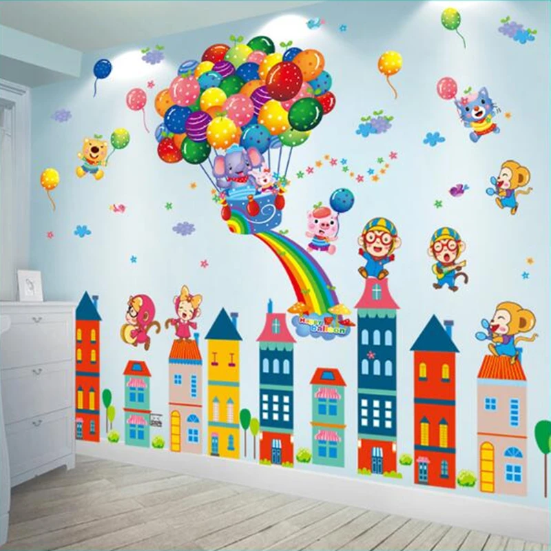 Balloons Animals Wall Sticker DIY Cartoon Castles Mural Decals for Kids Rooms Baby Bedroom Children Nursery House Decoration
Balloons Animals Wall Sticker DIY Cartoon Castles Mural Decals for Kids Rooms Baby Bedroom Children Nursery House Decoration