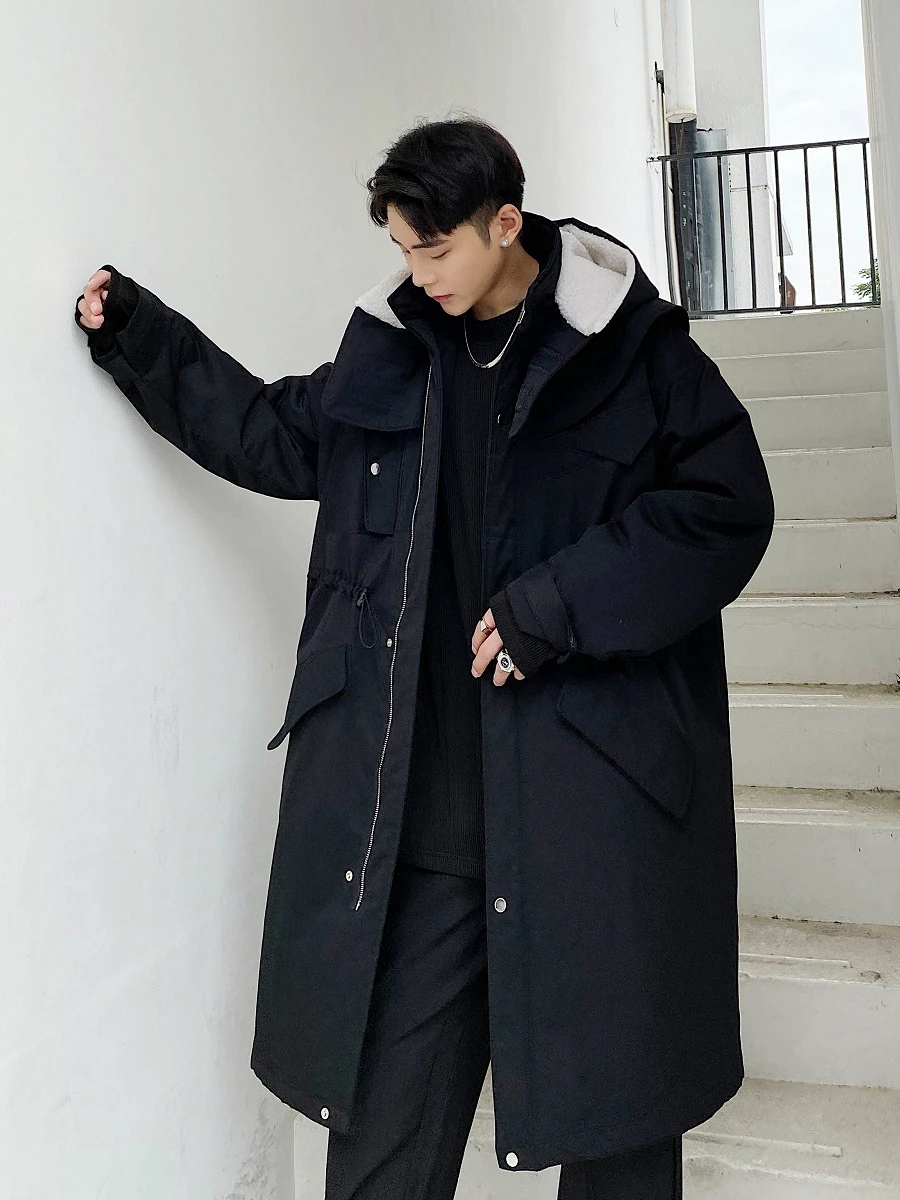 Male Streetwear Vintage Casual Loose Overcoat Jacket Outerwear Men Winter Thicken Cotton Padded Hooded Cape Long Parkas Coat
Male Streetwear Vintage Casual Loose Overcoat Jacket Outerwear Men Winter Thicken Cotton Padded Hooded Cape Long Parkas Coat
