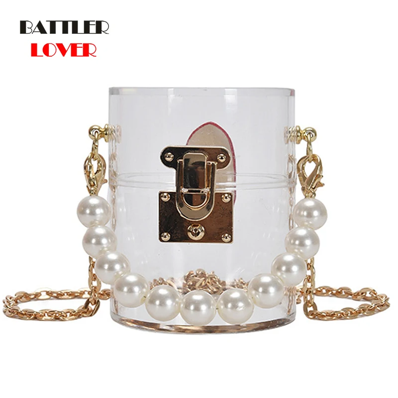 Mini Women's High Quality Transparent Crossbody Bag Female Luxury Designer Pearl Handbag Ladies Chain Shoulder Messenger Purses
Mini Women's High Quality Transparent Crossbody Bag Female Luxury Designer Pearl Handbag Ladies Chain Shoulder Messenger Purses