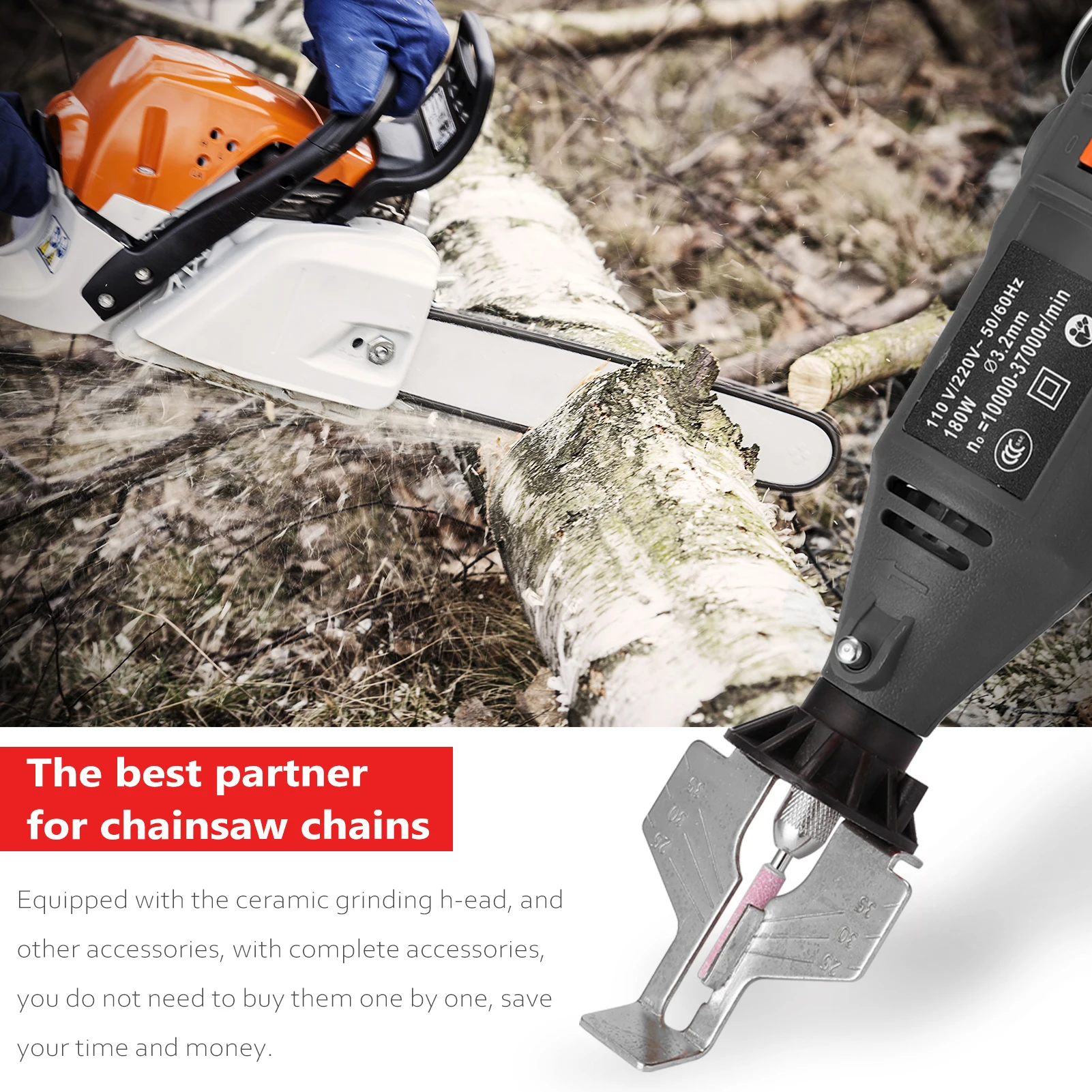 Handheld Electric Chainsaw Sharpening Kit Electric Grinder Sharpening Power Mini Polishing Set Saw Chains Machine Grinding Tool
Handheld Electric Chainsaw Sharpening Kit Electric Grinder Sharpening Power Mini Polishing Set Saw Chains Machine Grinding Tool