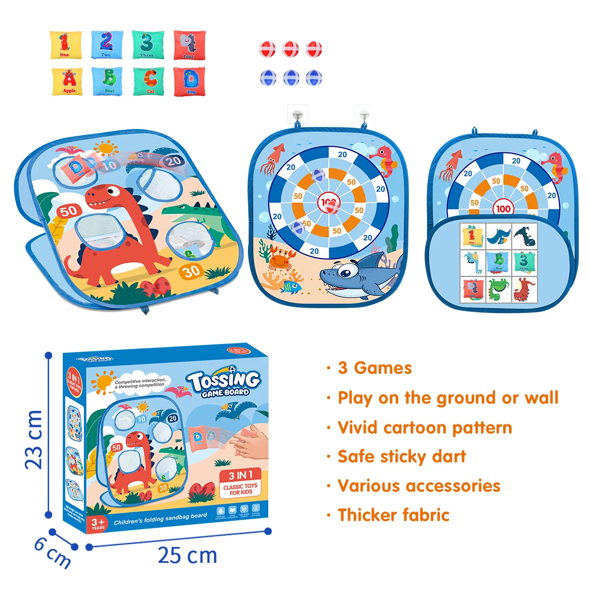 3in1Outdoor Garden Hot Throwing Sandbag Sticky Ball Target Game Dart Shooting Hand Training Dinosaur Children's Educational Toys
3in1Outdoor Garden Hot Throwing Sandbag Sticky Ball Target Game Dart Shooting Hand Training Dinosaur Children's Educational Toys