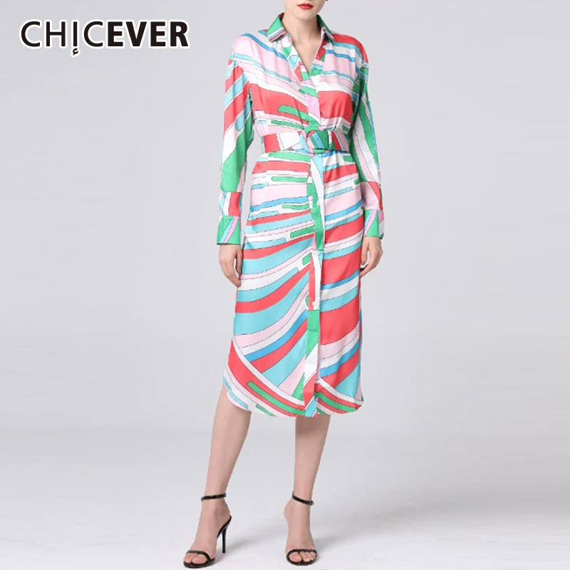 CHICEVER Striped Colorblock Dress For Women Lapel Collar Long Sleeve High Waist Sashes Midi Dresses Female Clothing 2021 Autumn
CHICEVER Striped Colorblock Dress For Women Lapel Collar Long Sleeve High Waist Sashes Midi Dresses Female Clothing 2021 Autumn