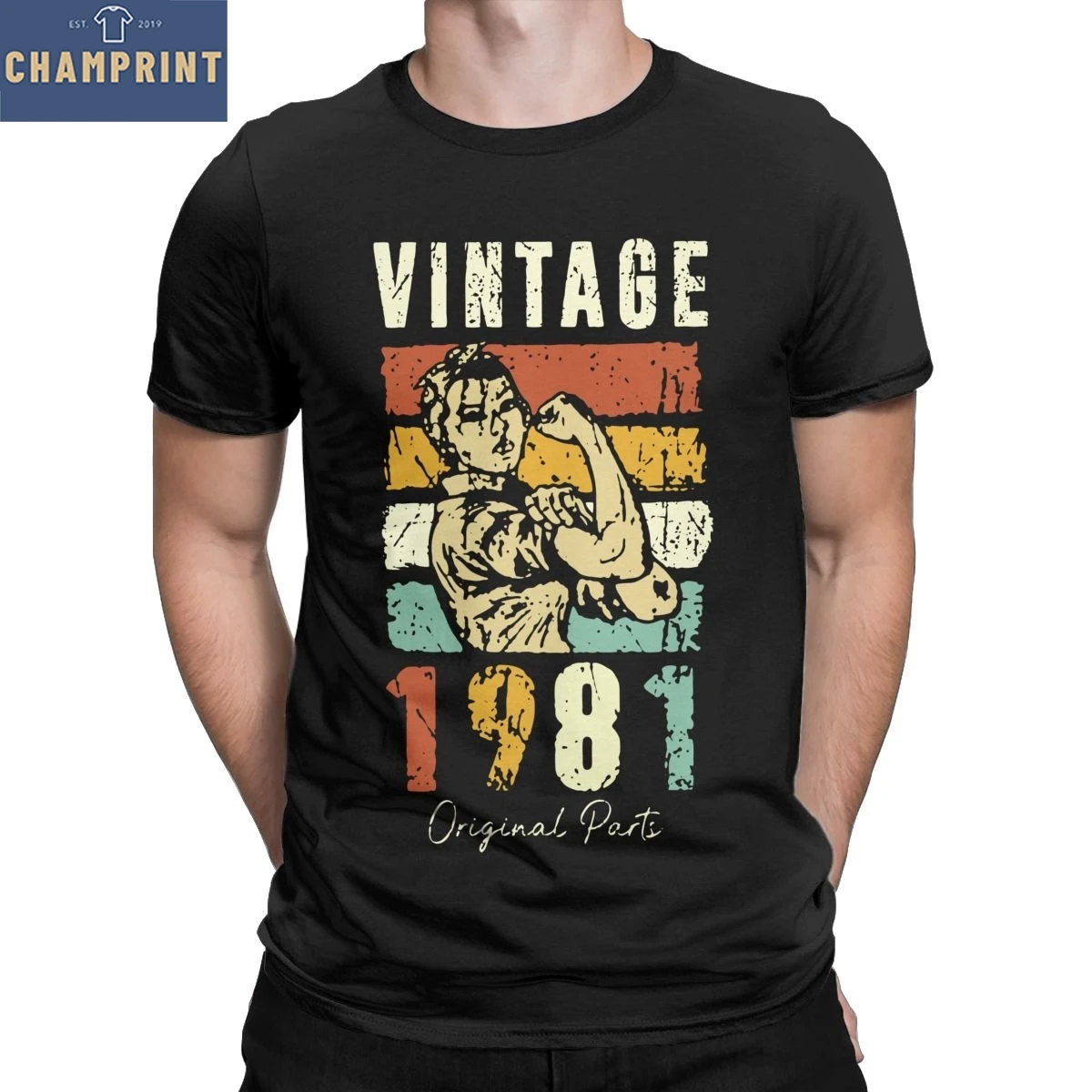 

Винтажная Мужская футболка с 1981 оригинальными деталями, футболка в подарок на 40-летний день рождения, забавная футболка из чистого хлопка, и...
