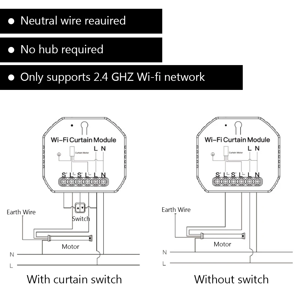 WiFi Curtain Switch Module for Roller Shutter Blind Motor Tuya Smart Home Google Home Amazon Alexa with Voice Control
WiFi Curtain Switch Module for Roller Shutter Blind Motor Tuya Smart Home Google Home Amazon Alexa with Voice Control