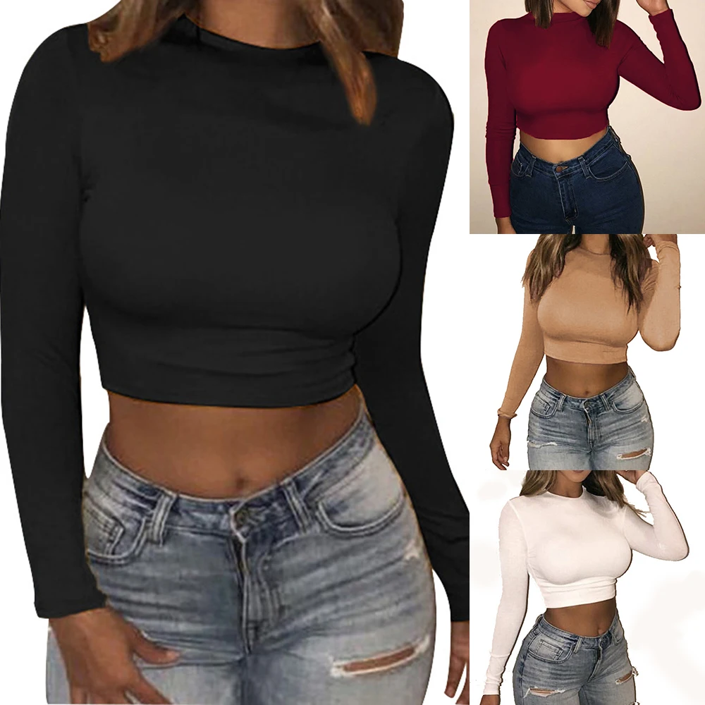 2020 Tops Black T Shirts Sexy Basic Short TShirts Femme White Women Shirts Harajuku Spring Winter Long Sleeve Crop Tops
2020 Tops Black T Shirts Sexy Basic Short TShirts Femme White Women Shirts Harajuku Spring Winter Long Sleeve Crop Tops