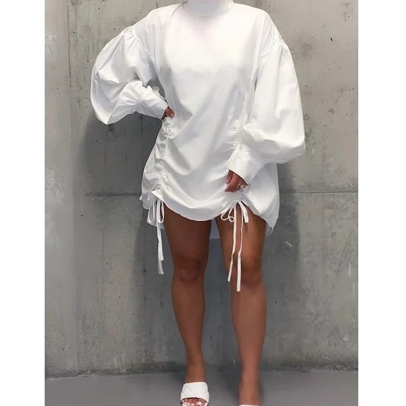 WEPBEL T-shirt Women's Casual Loose Lace-up Pleated T-shirt Spring and Summer Fashion Lantern Sleeve O-Neck Long T-shirt
WEPBEL T-shirt Women's Casual Loose Lace-up Pleated T-shirt Spring and Summer Fashion Lantern Sleeve O-Neck Long T-shirt