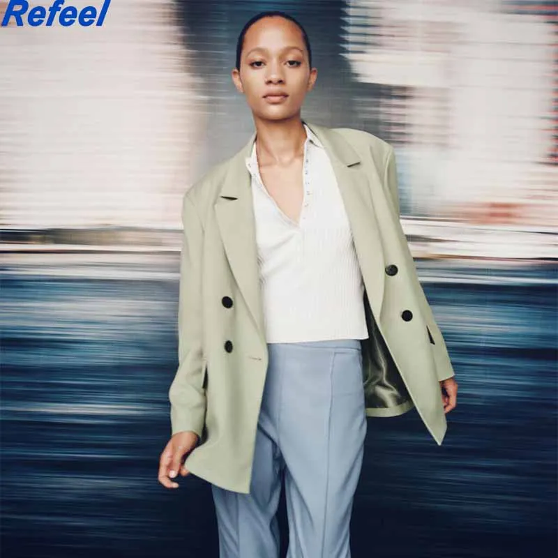 Women Fashion Double Breasted Loose Fitting Blazer Coat Vintage Long Sleeve Pockets Female Outerwear Chic Veste
Women Fashion Double Breasted Loose Fitting Blazer Coat Vintage Long Sleeve Pockets Female Outerwear Chic Veste