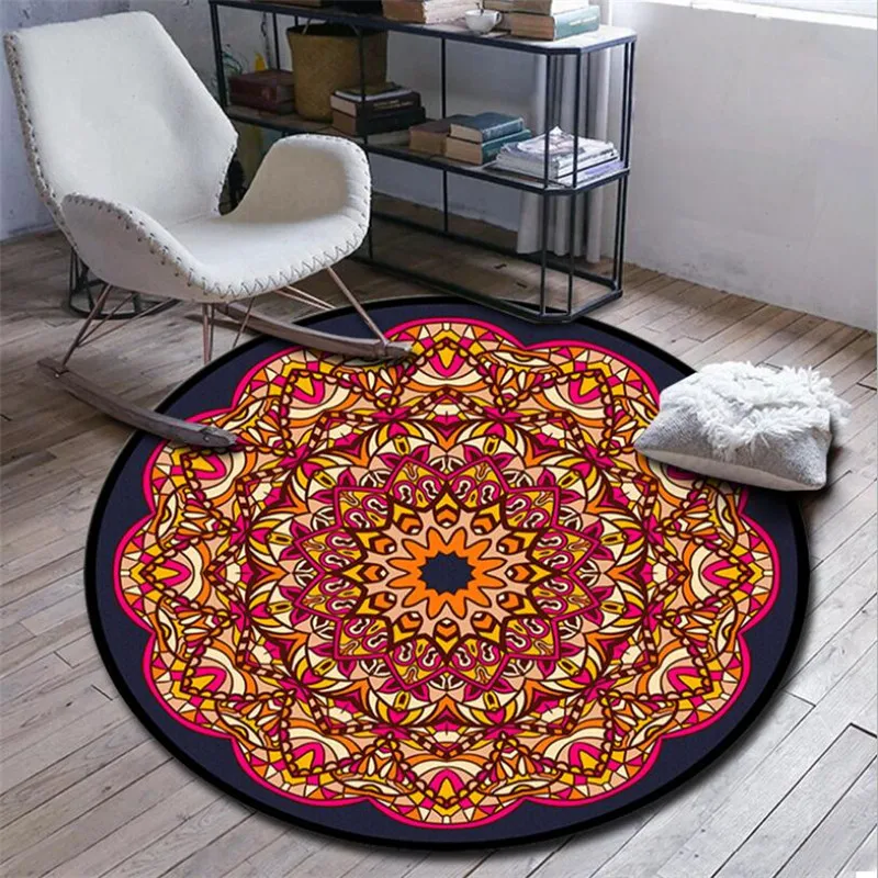 

Bohemian Psychedelic Carpet Square Anti-Skid Area Floor Mat 3D Rug Non-slip Mat Dining Room Living Room Soft Bedroom Carpet 02