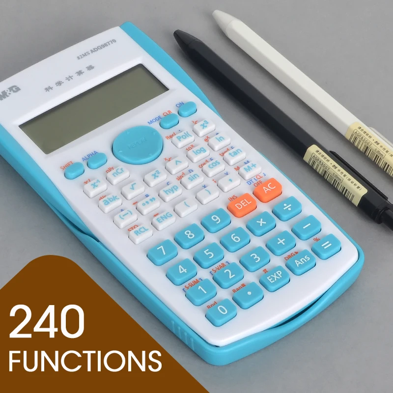 M&G 240 Functions Color Scientific Calculator 82MS Auto Power Off Financial Calculater science for office school students
M&G 240 Functions Color Scientific Calculator 82MS Auto Power Off Financial Calculater science for office school students