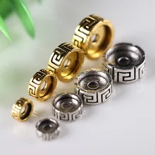 20pcs/Lot Buddhism Symbol Flat Wheel Loose Beads 6 8 10 12mm Antique Gold Color Metal Beads Prayer Spacer DIY Jewelry Findings