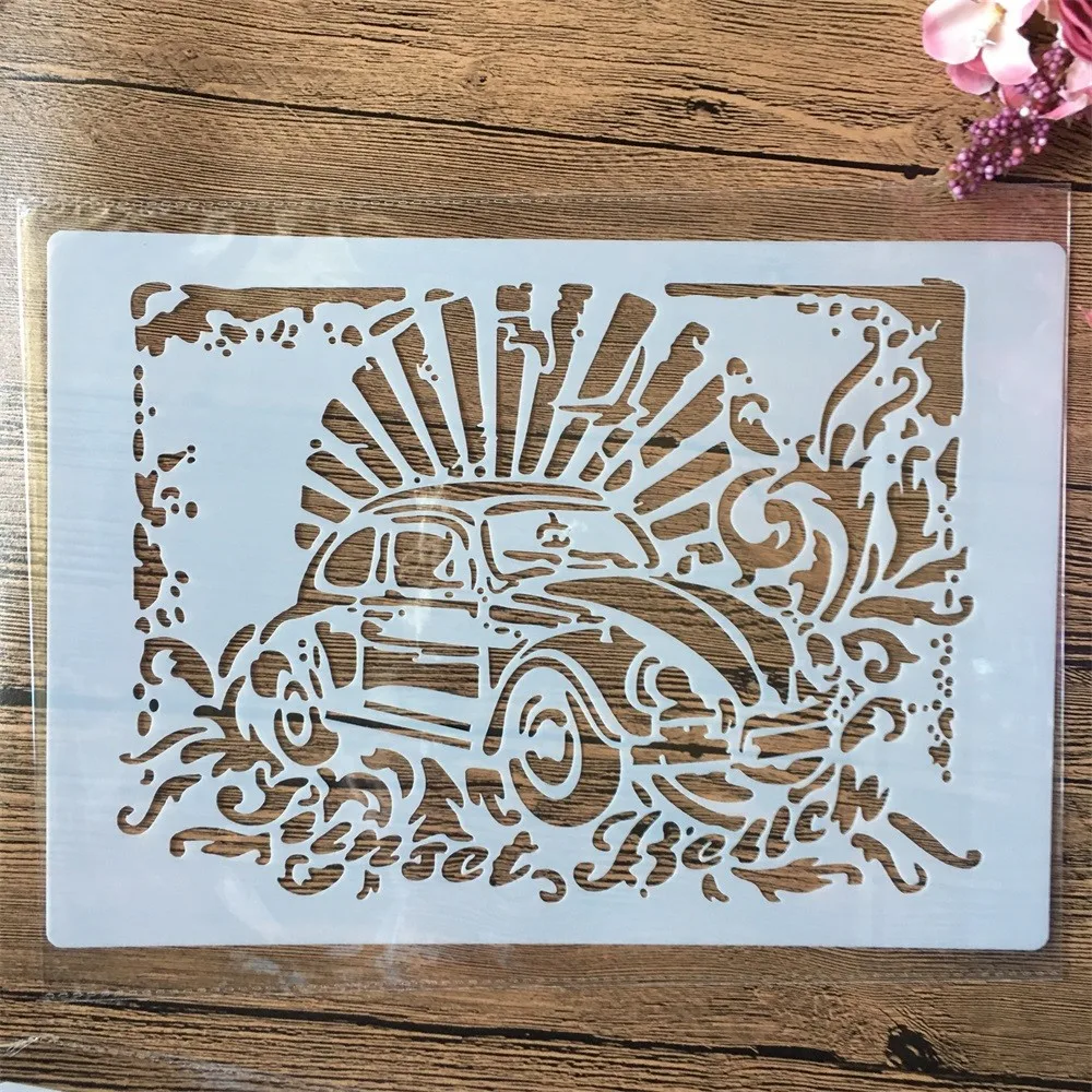 A4 29cm Vintage Car on Beach DIY Layering Stencils Wall Painting Scrapbook Coloring Embossing Album Decorative Template
A4 29cm Vintage Car on Beach DIY Layering Stencils Wall Painting Scrapbook Coloring Embossing Album Decorative Template