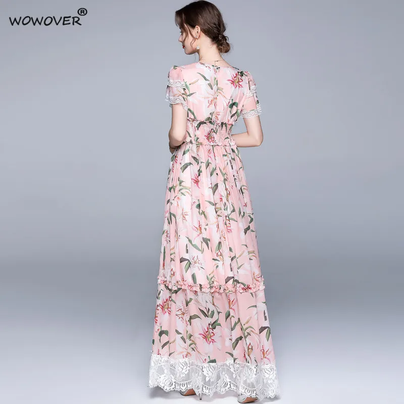 Summer Elegant Women Lace Patchwork Floral Chiffon Long Maxi Dress Runway Designers Wedding Party Robe Femme Holiday Vestidos
Summer Elegant Women Lace Patchwork Floral Chiffon Long Maxi Dress Runway Designers Wedding Party Robe Femme Holiday Vestidos