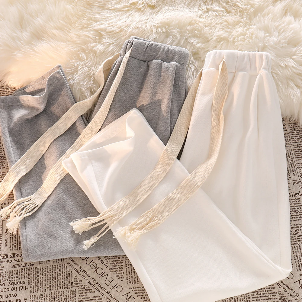 Korean Style Loose Wide Leg Pants Women Vinatge High Waist Elastic Lace Up Design Streetwear Solid Bottom Female Cottom Pant 
Korean Style Loose Wide Leg Pants Women Vinatge High Waist Elastic Lace Up Design Streetwear Solid Bottom Female Cottom Pant