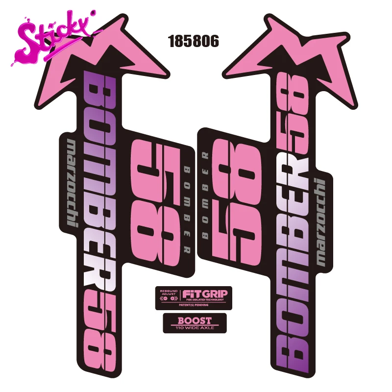 STICKY Bicycle Stickers 2020 Gradient Color Style Marzocchi BOMBER Fork Sticker Mountain Bike MTB Bicycle Decals Cover Scratches
STICKY Bicycle Stickers 2020 Gradient Color Style Marzocchi BOMBER Fork Sticker Mountain Bike MTB Bicycle Decals Cover Scratches